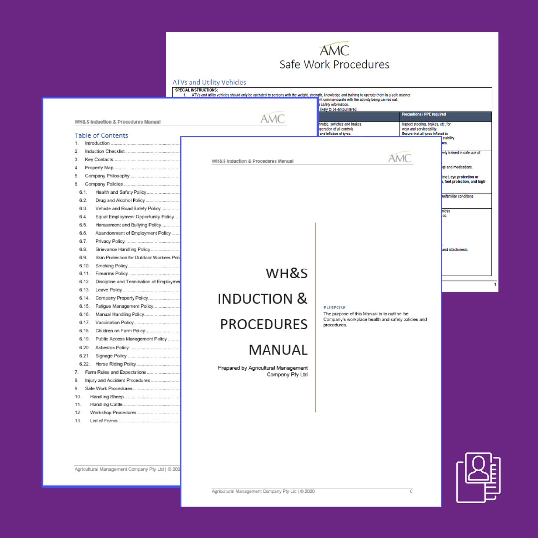 WH&S Pack | Human Resources | Agricultural MC – AMC